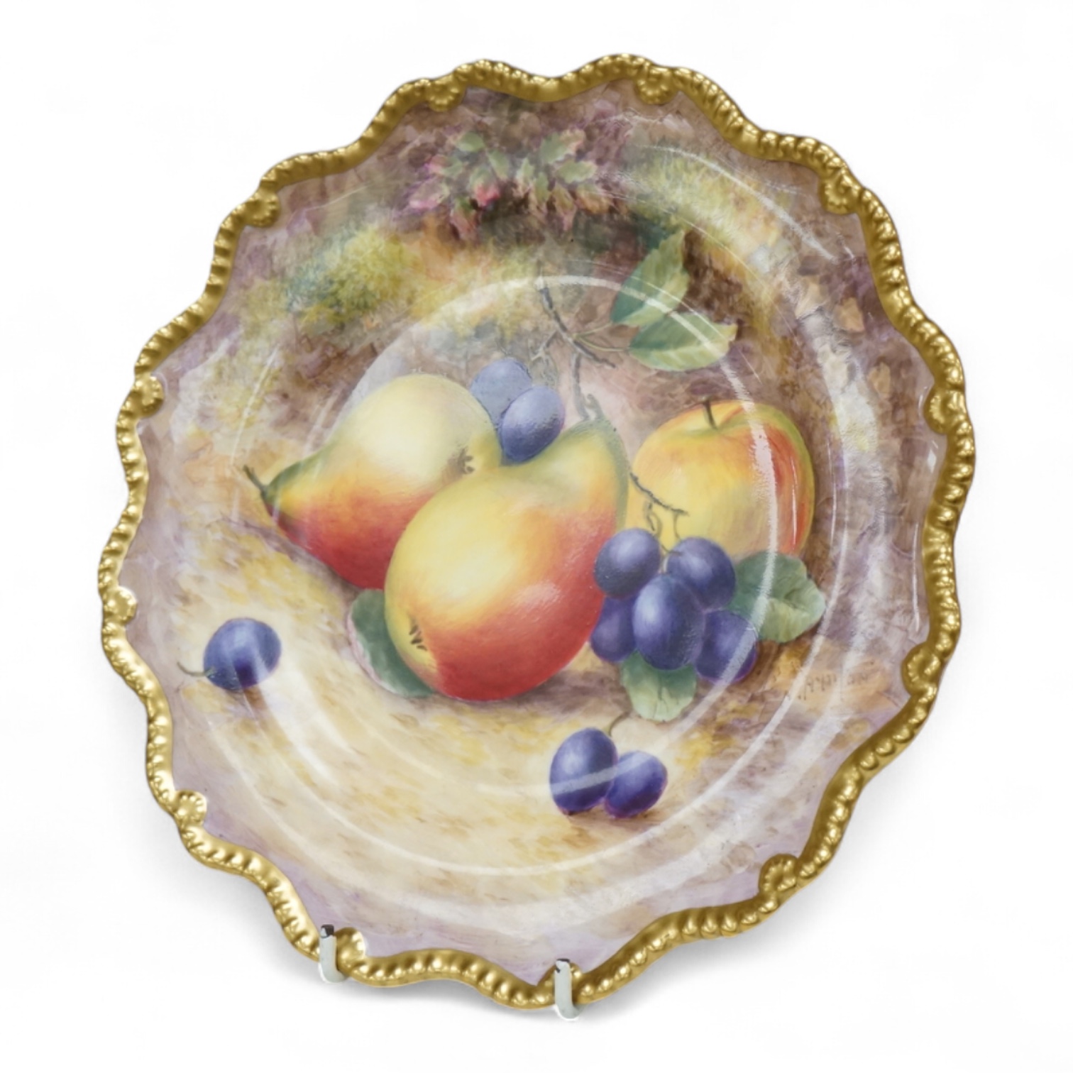A Royal Worcester cabinet plate, painted with fruit by Harry Ayrton, signed, 22cm diameter.